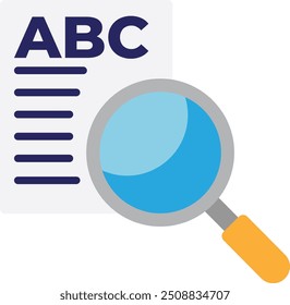 Spell Check Text Seppling Icon Vector Flat Illustration