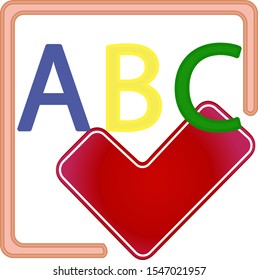 Spell check in the text. Vector icon.