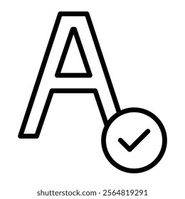 Spell Check Vector Line Icon Design