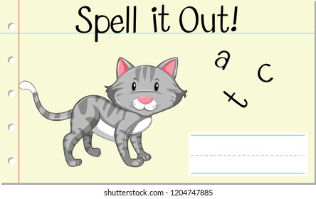 Spell English word cat illustration