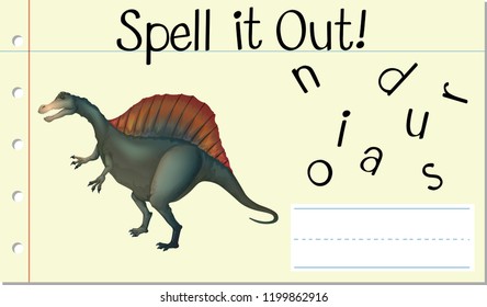 Spell English word dinosaur illustration