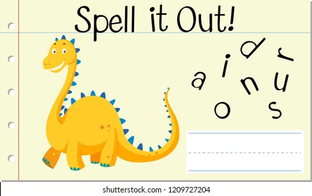 Spell English word dinosaur illustration