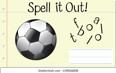 Spell English word football illustration