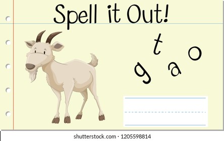 Spell English word goat illustration