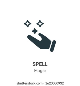 Spell glyph icon vector on white background. Flat vector spell icon symbol sign from modern magic collection for mobile concept and web apps design.