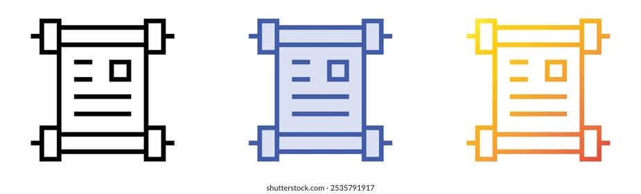 Rechtschreibsymbol. Lineares, blaues Füllungs- und Farbverlauf-Design einzeln auf weißem Hintergrund