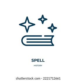 Spell icon. Linear vector illustration from history collection. Outline spell icon vector. Thin line symbol for use on web and mobile apps, logo, print media.