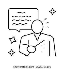 spell magic line icon vector. spell magic sign. isolated contour symbol black illustration