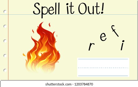 Spell it out fire illustration