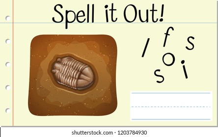 Spell it out fossil illustration