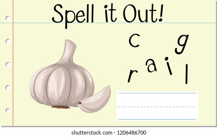 Spell it out garlic illustration