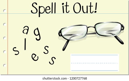Spell it out glasses illustration