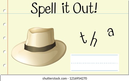 spell it out hat illustration