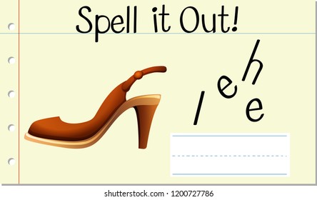 Spell it out heel illustration