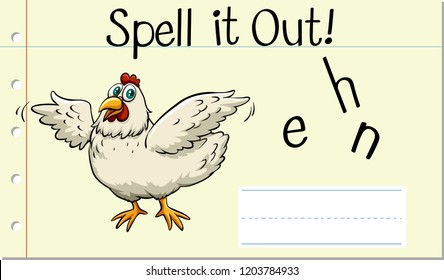 Spell it out hen illustration