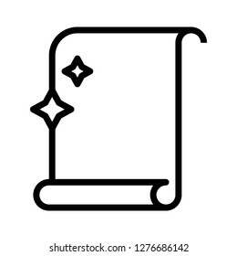 Spell scroll vector, Magic related line design icon