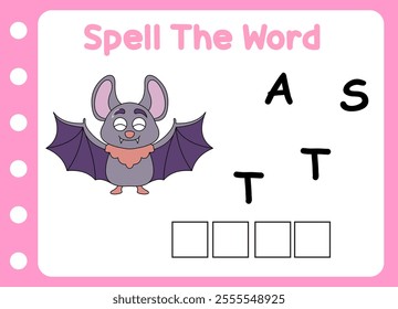 spell the word of bats . cute little bats 