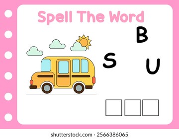 spell the word of bus. transportation 