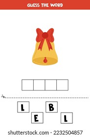 Spell the word. Vector illustration of cartoon bell. Spelling game for kids. 