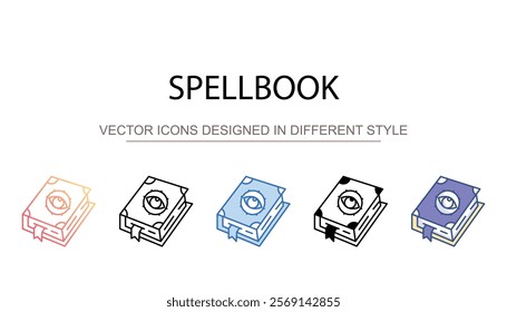 Spellbook icon design with white background stock illustration