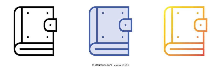 spellbook icon. Linear, Blue Fill and Gradient Style Design Isolated On White Background