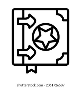 Spellbook Magic Icon or Logo in Line Style, perfect for website mobile app presentation