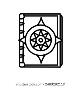 Spellbook Outline Icon, Vector illustration