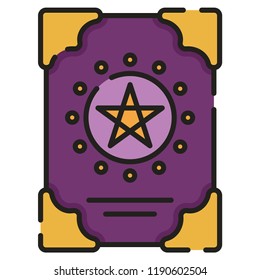 A spellbook vector illustration in line color design