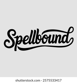 Spellbound script text typography valentine vector  transparent background