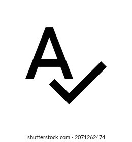 spellcheck Icon. Flat style design isolated on white background. Vector illustration
