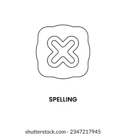 Spelling icon in outline. Design element of International Literacy Day. Vector illustration logo template in trendy flat design style. Editable graphic resources for many purposes.