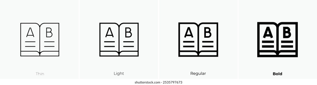 Rechtschreibsymbol. Dünnes, helles Design im regulären und kühlen Stil, einzeln auf weißem Hintergrund