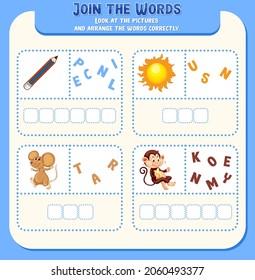 Spelling Word Game Template Illustration