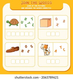 Spelling word game template illustration