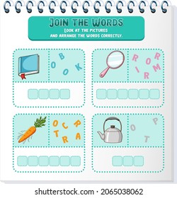 Spelling Word Game Template Illustration