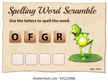 Buchstabierwörterschmierspiel für Wortfrostgrafik