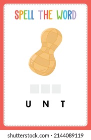 Spelling worksheet find the missing letter game for kids with Fruits
