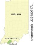Spencer County and city of Rockport location on Indiana state map