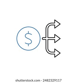 spend concept line icon. Simple element illustration. spend concept outline symbol design.