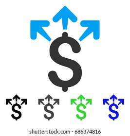 Spend Money flat vector pictogram. Colored spend money gray, black, blue, green pictogram variants. Flat icon style for graphic design.