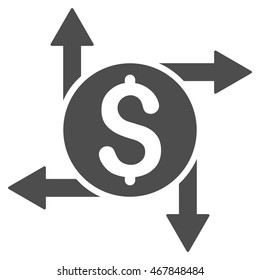 Spend Money icon. Vector style is flat iconic symbol with rounded angles, gray color, white background.