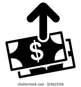 Spend Money vector icon. Style is flat symbol, black color, rounded angles, white background.