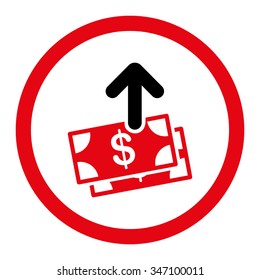 Spend Money vector icon. Style is bicolor flat rounded symbol, intensive red and black colors, rounded angles, white background.