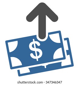 Spend Money vector icon. Style is bicolor flat symbol, cobalt and gray colors, rounded angles, white background.