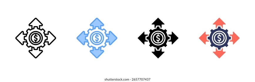 Spend Optimization icon sheet multiple style collection