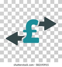 Spend Pound Money vector pictograph. Illustration style is a flat iconic bicolor soft blue symbol on a transparent background.