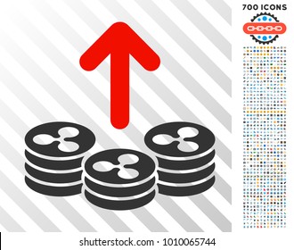 Spend Ripple Coins pictograph with 7 hundred bonus bitcoin mining and blockchain pictographs. Vector illustration style is flat iconic symbols designed for blockchain websites.
