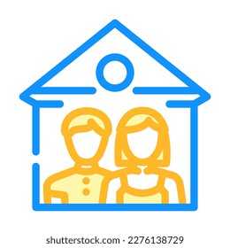 spend time with family headache treatment color icon vector. spend time with family headache treatment sign. isolated symbol illustration