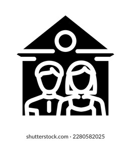 spend time with family headache treatment glyph icon vector. spend time with family headache treatment sign. isolated symbol illustration