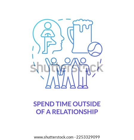 Spend time outside of relationship blue gradient concept icon. Live-in relationship rule for couple abstract idea thin line illustration. Isolated outline drawing. Myriad Pro-Bold font used Stock photo © 